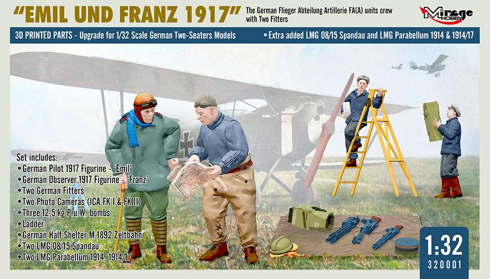 crew günstig Kaufen-WWI German FA(A) Units Crew Emil und Franz 1917 w/Equipment. WWI German FA(A) Units Crew Emil und Franz 1917 w/Equipment <![CDATA[Mirage Hobby / 320001 / 1:32]]>. 