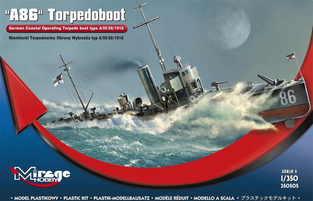 5901461350558 - Mirage Hobby 350505 - A 86 German Torpedoboat A III Class in 1350 5901461350558 - Mirage Hobby 350505 - A 86 German Torpedoboat A III Class in 1350