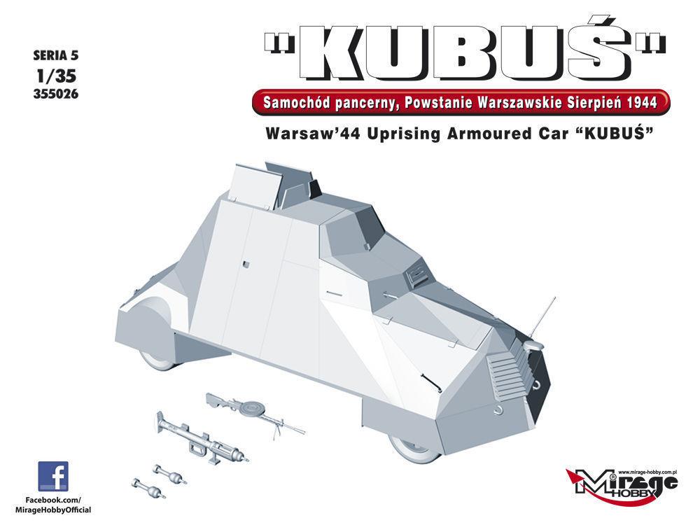 5901461355263 - Mirage Hobby 355026 - KUBUS Warsaw44 Uprising Armoured Car in 135 5901461355263 - Mirage Hobby 355026 - KUBUS Warsaw44 Uprising Armoured Car in 135
