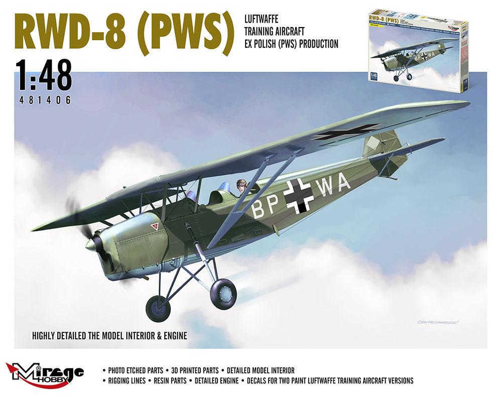 5901461484062 - Mirage Hobby 481406 - 148 RWD-8 (PWS) Luftwaffe training aircraft ex Polisch Produktion 5901461484062 - Mirage Hobby 481406 - 148 RWD-8 (PWS) Luftwaffe training aircraft ex Polisch Produktion
