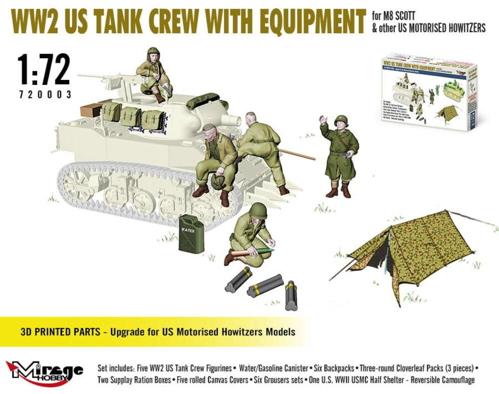 5901461720030 - WW2 US Tank Crew with Equipment for M8 Scott 5901461720030 - WW2 US Tank Crew with Equipment for M8 Scott