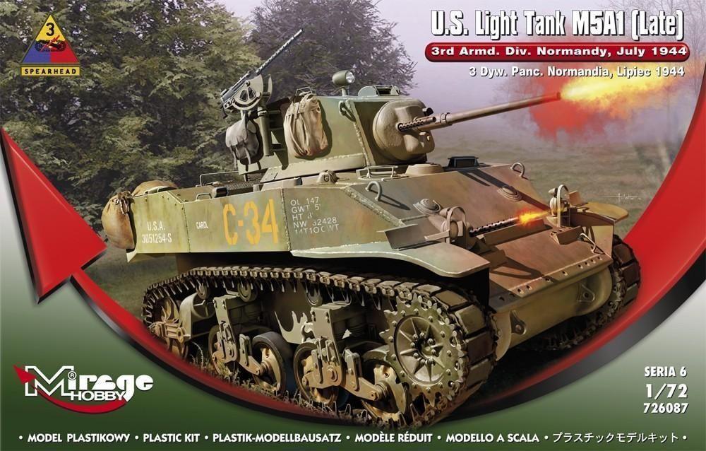 5901461726872 - Mirage Hobby 726087 - USLight Tank M5A1 (Late) 3rd ArmdDivN in 172 5901461726872 - Mirage Hobby 726087 - USLight Tank M5A1 (Late) 3rd ArmdDivN in 172