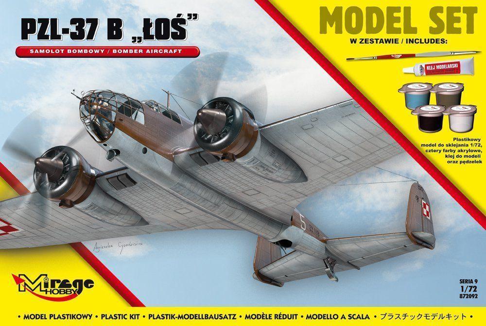 PZL 37 B Los Polish Bomber Aircraft Model Set Mirage Hobby 872092 1 72