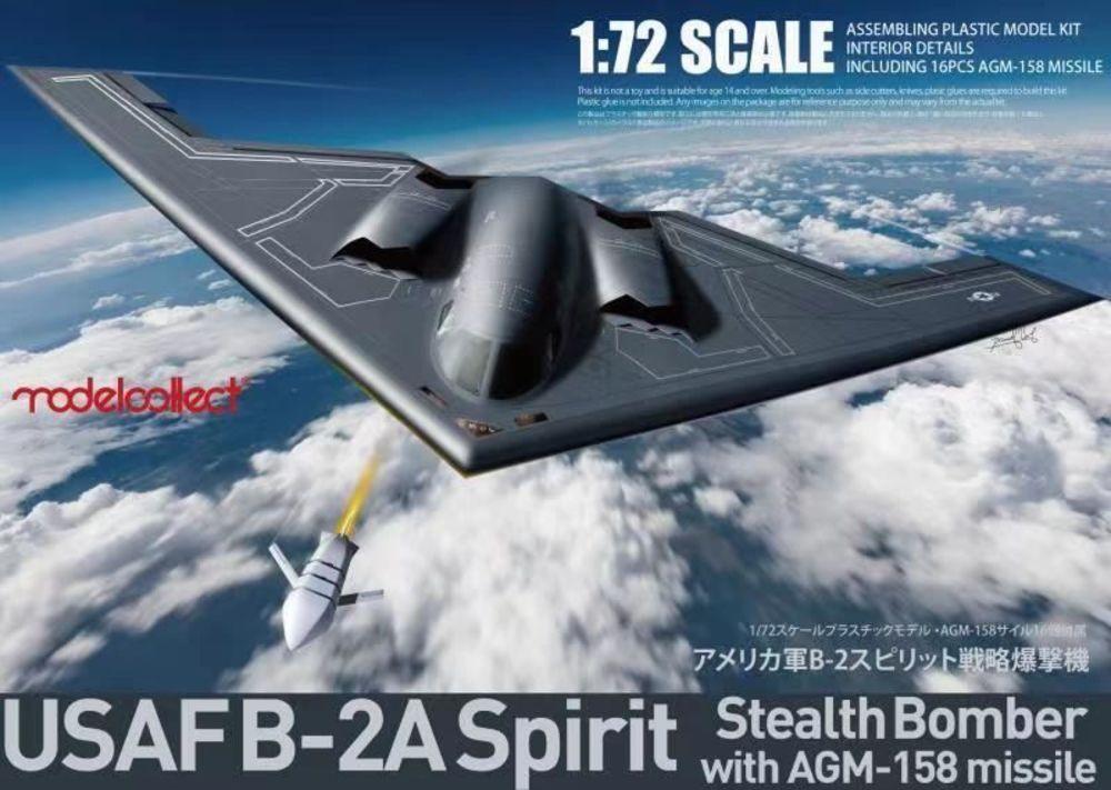 Spirit günstig Kaufen-USAF B-2A Spirit Stealth Bomber with AGM-158 missile. USAF B-2A Spirit Stealth Bomber with AGM-158 missile <![CDATA[Modelcollect / UA72214 / 1:72]]>. 