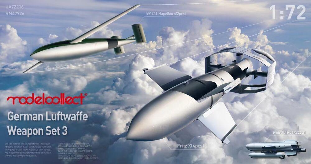 4589462477255 - German WWII Luftwaffe Waffen Set 3 - BV246 *2 Fritz X *4 Hs293 *2 4589462477255 - German WWII Luftwaffe Waffen Set 3 - BV246 *2 Fritz X *4 Hs293 *2