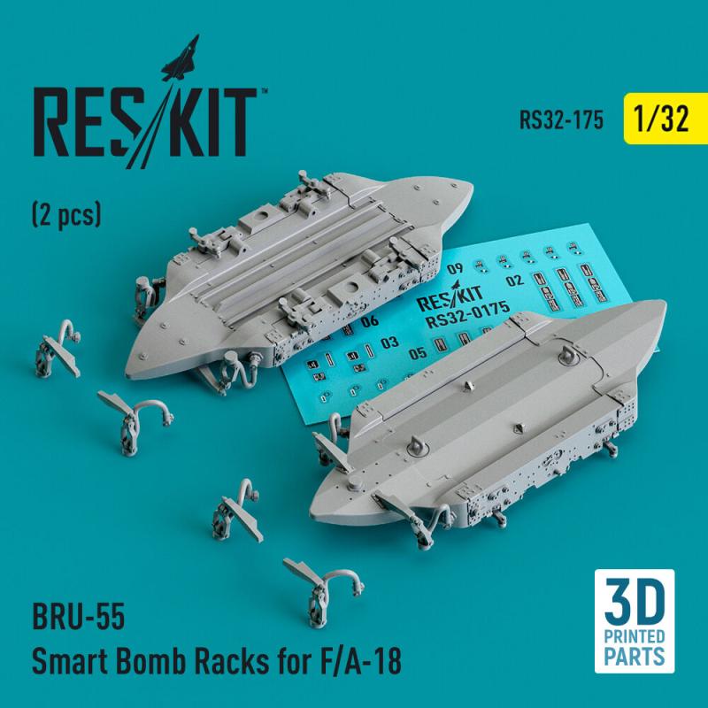 BRU-55 Smart Bomb Racks for F/A-18 (2 pcs) (3D Printed)