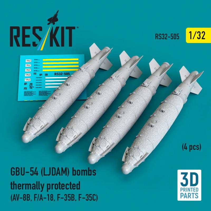 GBU-54 (LJDAM) bombs thermally protected (4 pcs) (3D Printed)