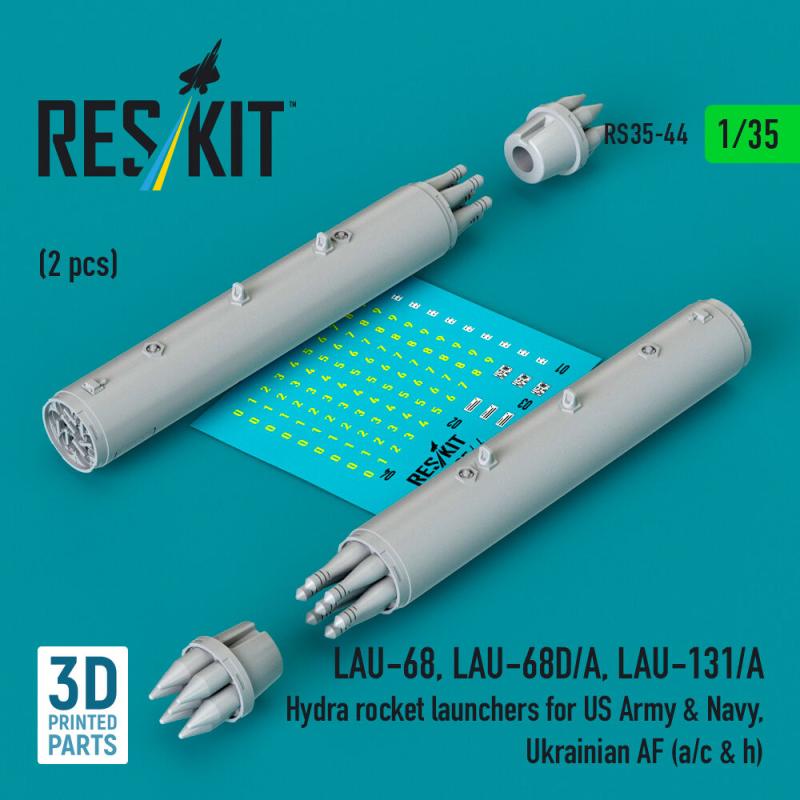 LAU-68, LAU-68D/A, LAU-131/A Hydra rocket launchers for US Army & Navy, Ukrainian AF (a/c & h) (2pcs) (3D Printed)