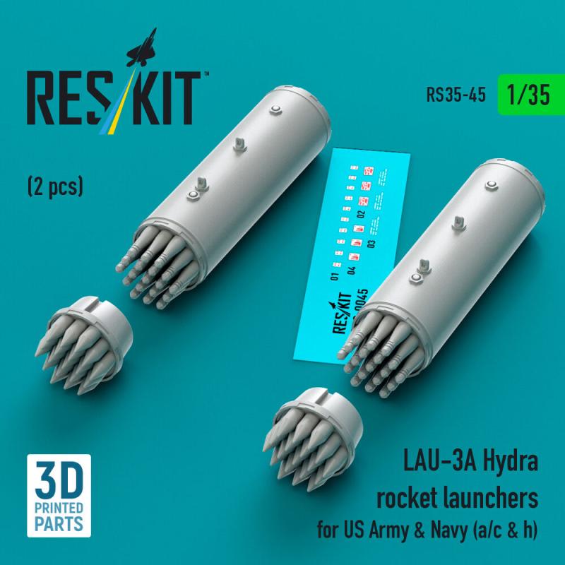 LAU-3A Hydra rocket launchers for US Army & Navy (a/c & h) (2pcs) (3D Printed)