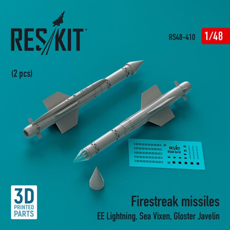 Firestreak missiles (2pcs) (EE Lightning, Sea Vixen, Gloster Javelin) (3D Printed)