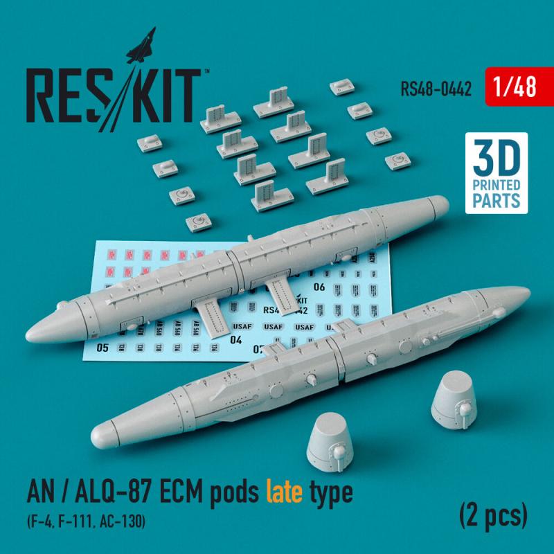 AN / ALQ-87 ECM pods late type (2 pcs) (F-4, F-111, AC-130) (3D Printed)