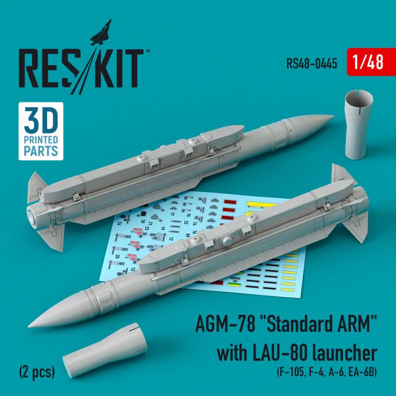 AGM-78 Standard ARM with LAU-80 launcher (2 pcs) (F-105,F-4,A-6,EA-6B) (3D Printed)
