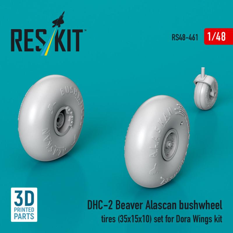 DHC-2 Beaver Alascan bushwheel tires (35x15x10) set [Dora Wings] (3D Printed)