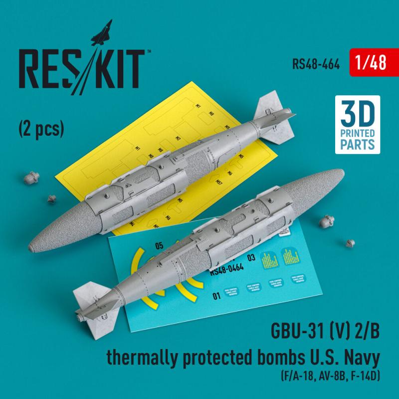 GBU-31 (V) 2/B thermally protected bombs U.S. Navy (2 pcs) (F/A-18, AV-8B, F-14D)(3D Printed)
