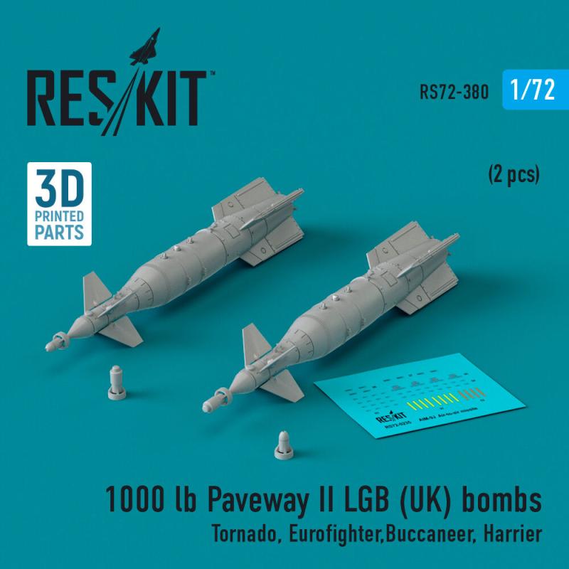 1000 lb Paveway II LGB (UK) bombs (2 pcs) (Tornado, Eurofighter,Buccaneer, Harrier) (3D Printed)
