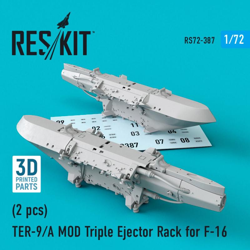 TER-9/A MOD Triple Ejector Rack for F-16 (2 pcs) (3D Printed)