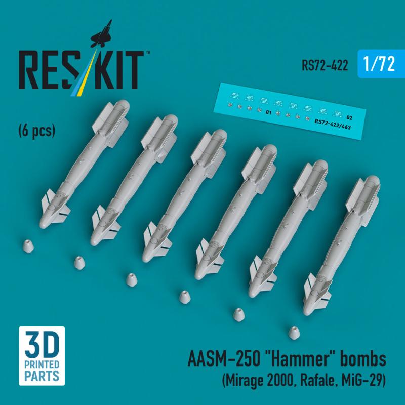 AASM-250 Hammer (6 pcs) (Mirage 2000, Rafale, MiG-29) (3D Printed)
