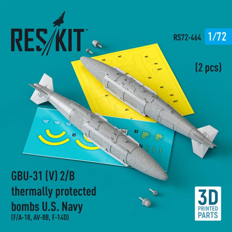 GBU-31 (V) 2/B thermally protected bombs U.S. Navy (2 pcs) (F/A-18, AV-8B, F-14D)(3D Printed)