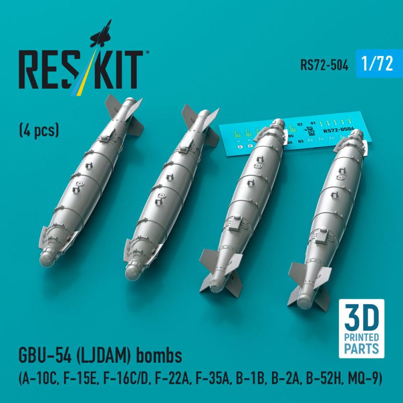 GBU-54 (LJDAM) bombs (4 pcs) (A-10C, F-15E, F-16C/D, F-22A, F-35A, B-1B, B-2A, B-52H, MQ-9) (3D Printed)