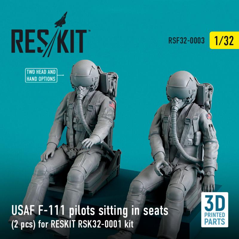 USAF F-111 – Pilots sitting in seats (2 pcs) for RESKIT RSK32-0002 kit (3D Printed)