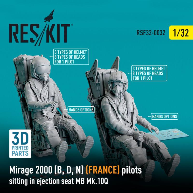 Mirage 2000 (B, D, N) (FRANCE) – Pilots sitting in ejection seat MB Mk.10Q (2 pcs) (3D Printed)