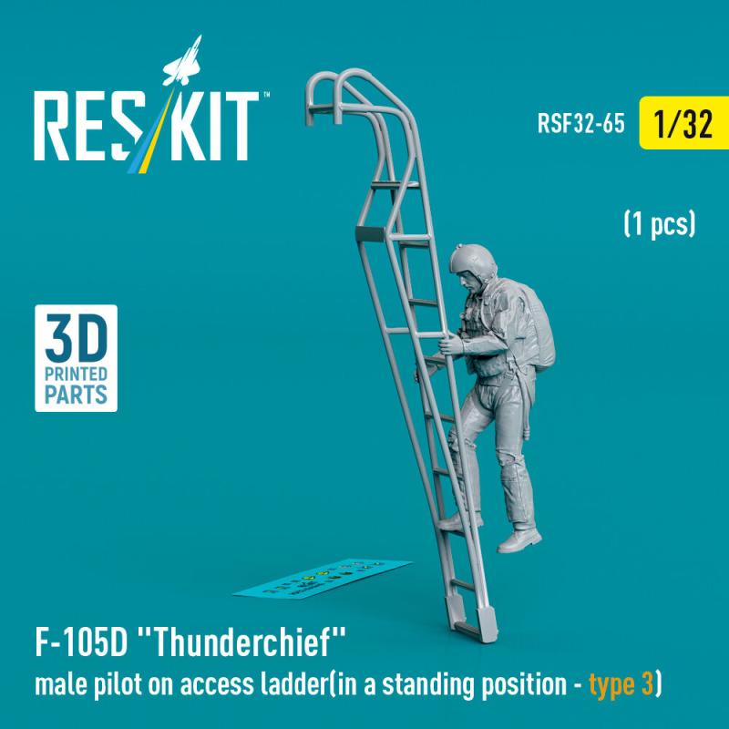 F-105 (D,F,G) Thunderchief – Male pilot on access ladder (type 3) (1 pcs) (3D Printed)