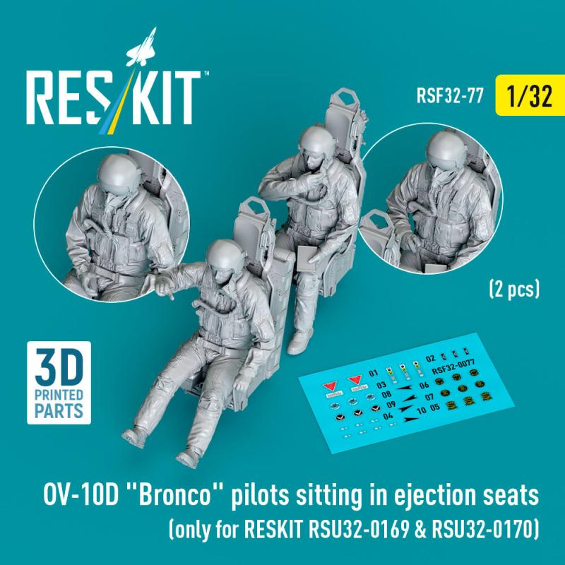 OV-10D Bronco – Pilots sitting in ejection seats (2 pcs) (only for RESKIT RSU32-0169 & RSU32-0170) (3D Printed)