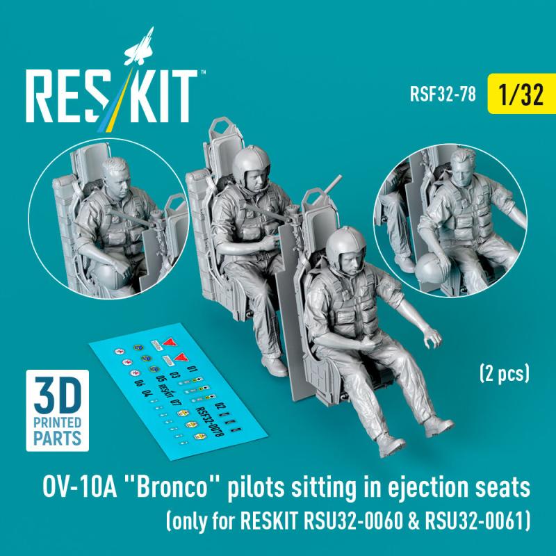 OV-10A Bronco – Pilots sitting in ejection seats (2 pcs) (only for RESKIT RSU32-0060 & RSU32-0061) (3D Printed)