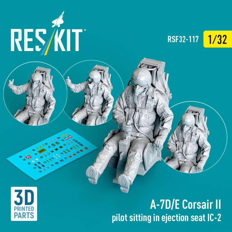 A-7D/E Corsair II - Pilot sitting in ejection seat IC-2 (3D Printed)