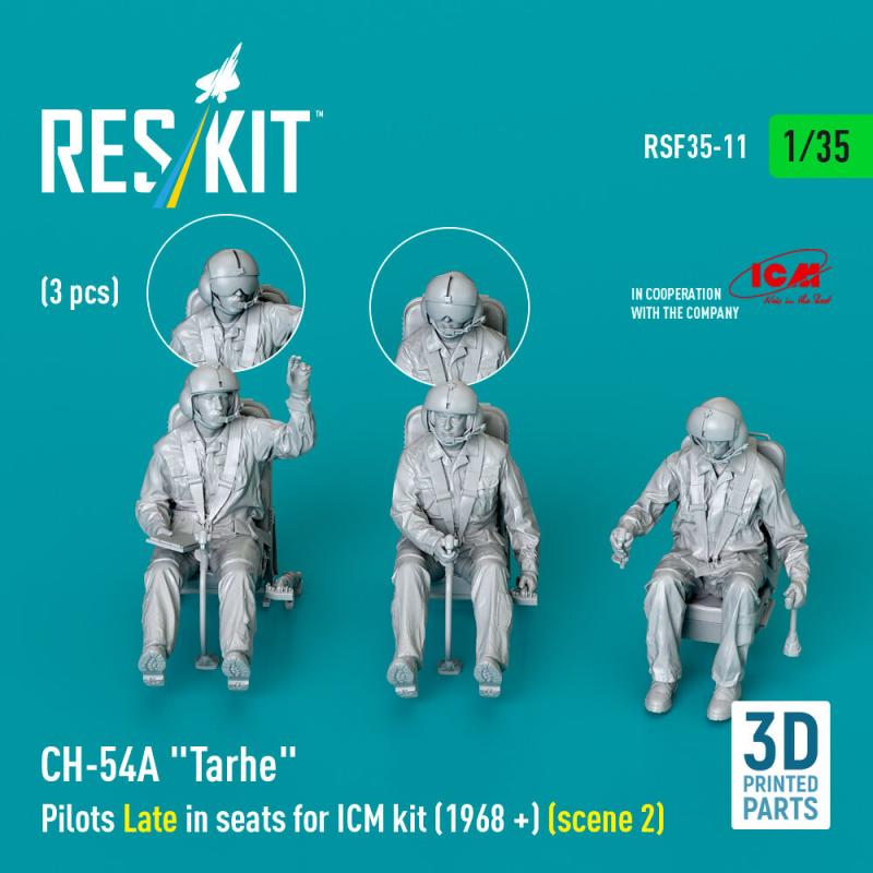 CH-54A Tarhe Pilots Late in seats [ICM] (1968 +) (scene 2) (3 pcs) (3D Printed)