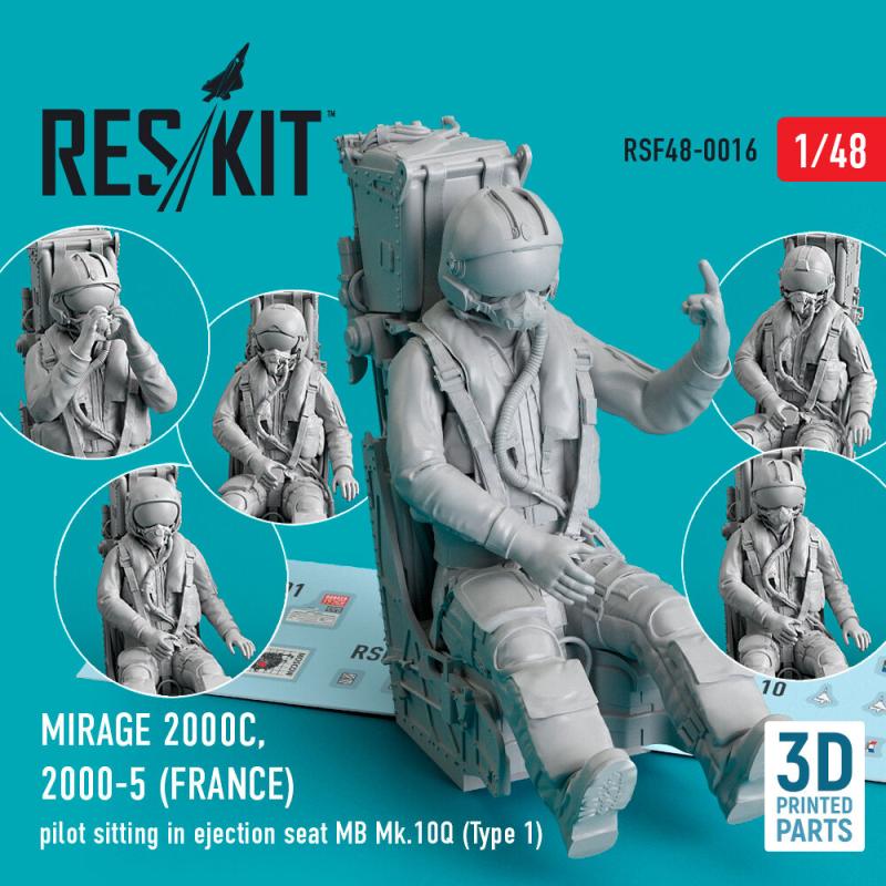 Mirage 2000C, 2000-5 (FRANCE) – Pilot sitting in ejection seat MB Mk.10Q (Type 1) (3D Printed)