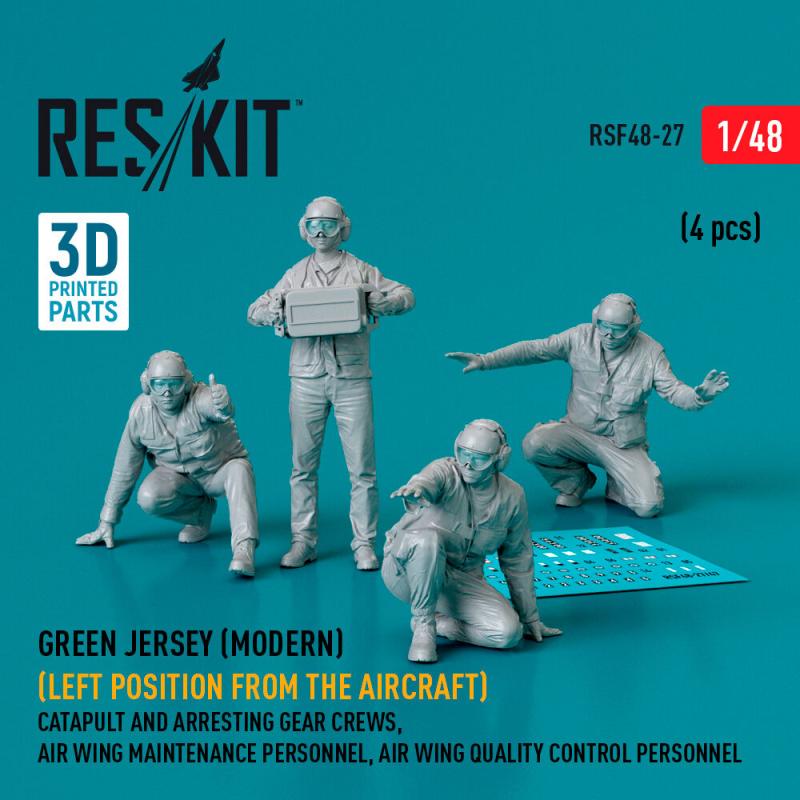 Green jersey (Modern) (Left position from the aircraft) Catapult and Arresting Gear Crews, Air Wing Maintenance Personnel, Air Wing Quality Control Personnel (4 pcs) (3D Printed)
