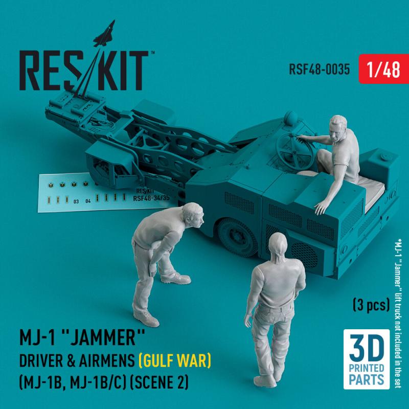 MJ-1 Jammer Driver & airmens (Gulf War) (MJ-1B, MJ-1B/C) (scene 2) (3 pcs) (3D Printed)