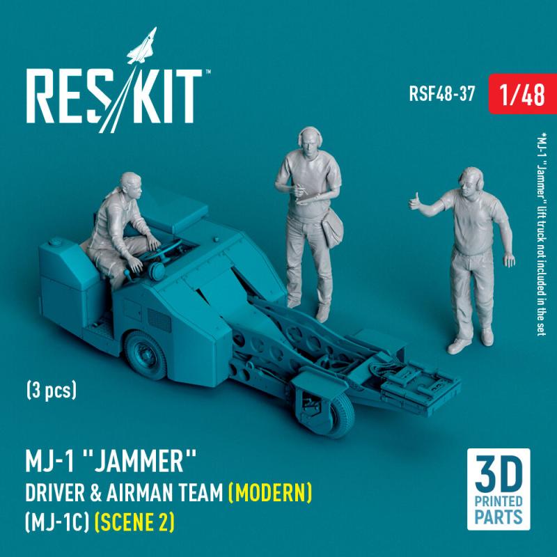 MJ-1 Jammer Driver & airman team (Modern) (MJ-1C) (scene 2) (3 pcs) (3D Printed)