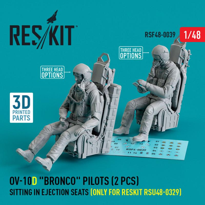 OV-10D Bronco pilots sitting in ejection seats (only for RESKIT RSU48-0329) (2 pcs) (3D Printed)