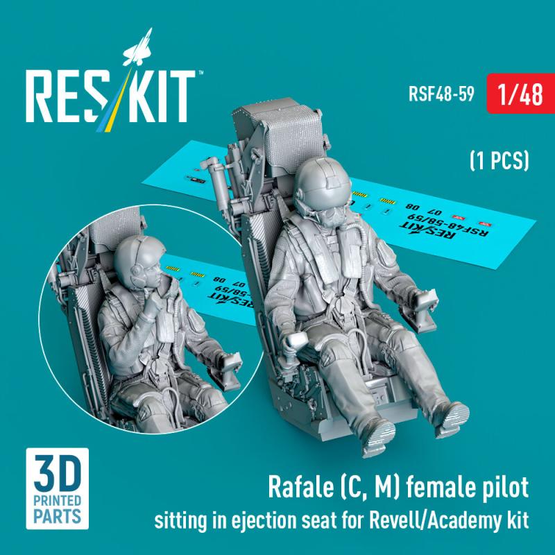Rafale (C, M) – Female pilot sitting in ejection seat [Revell] (1 pcs) (3D Printed)