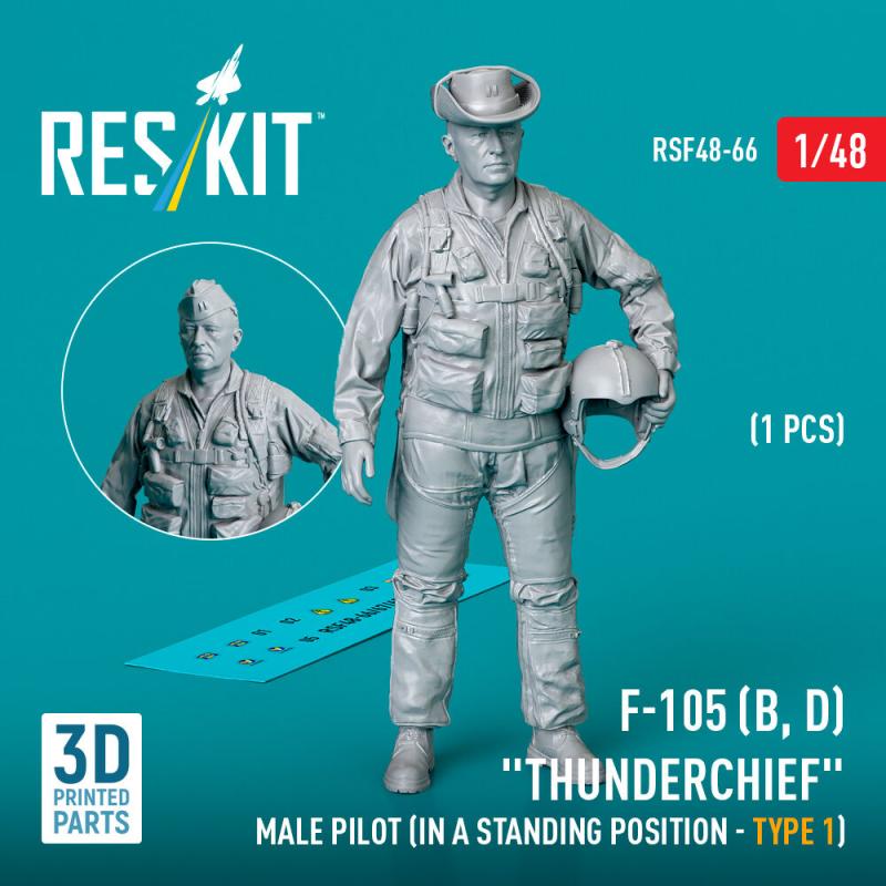 F-105 (D,F,G) Thunderchief – Male pilot (in a standing position – type 1) (1 pcs) (3D Printed)
