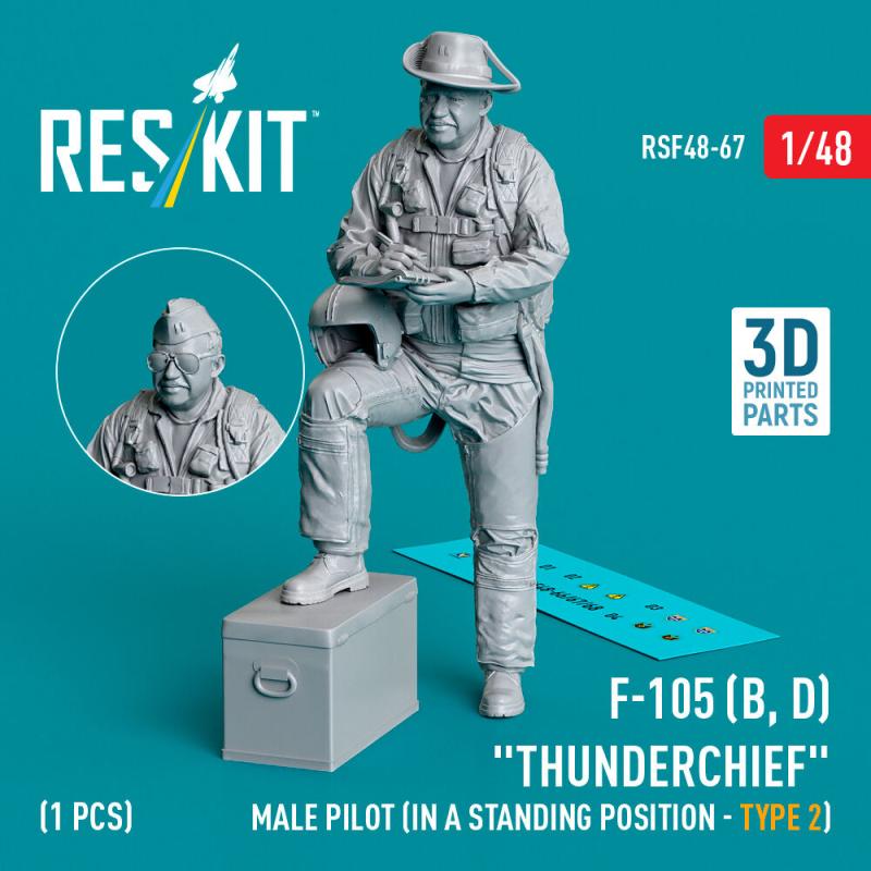 F-105 (D,F,G) Thunderchief – Male pilot (in a standing position – type 2) (1 pcs) (3D Printed)