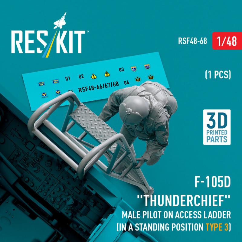 F-105 (D,F,G) Thunderchief - Male pilot on access ladder (type 3) (1 pcs) (3D Printed)
