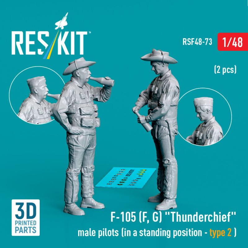 F-105 (F, G) Thunderchief – Male pilots (in a standing position – type 2) (2 pcs) (3D Printed)