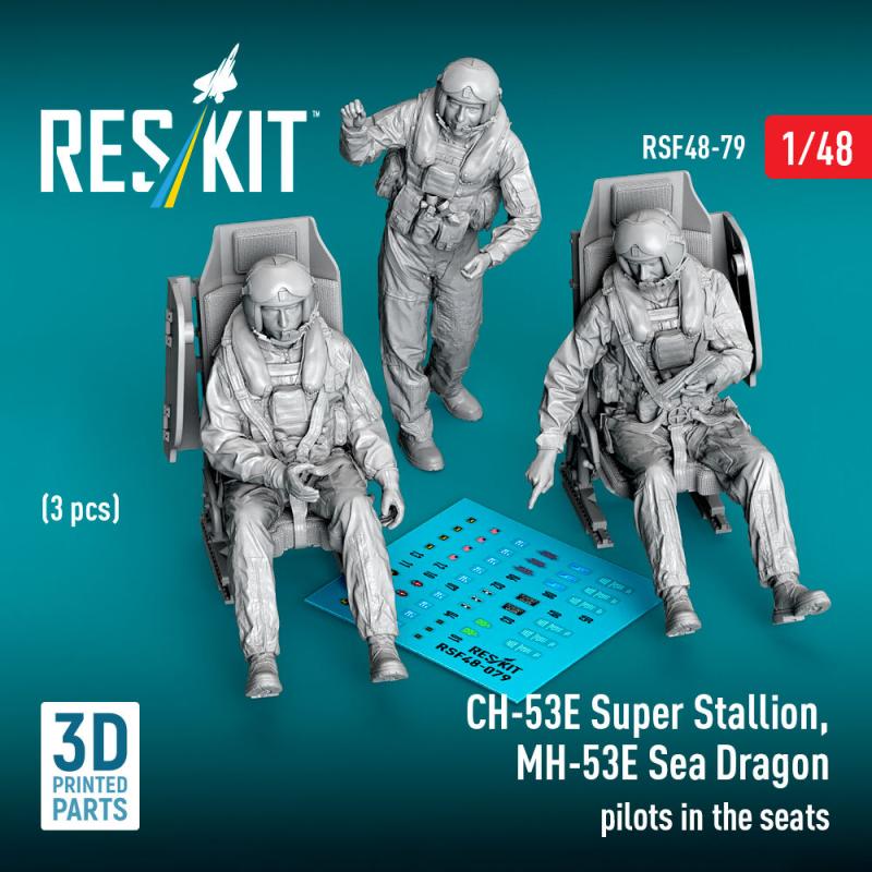 CH-53E Super Stallion, MH-53E Sea Dragon – Pilots in the seats (3 pcs) (3D Printed)