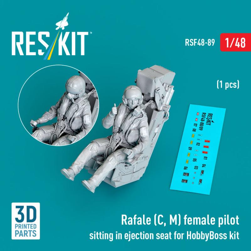 Rafale (C, M) – Female pilot sitting in ejection seat [HobbyBoss] (1 pcs) (3D Printed)