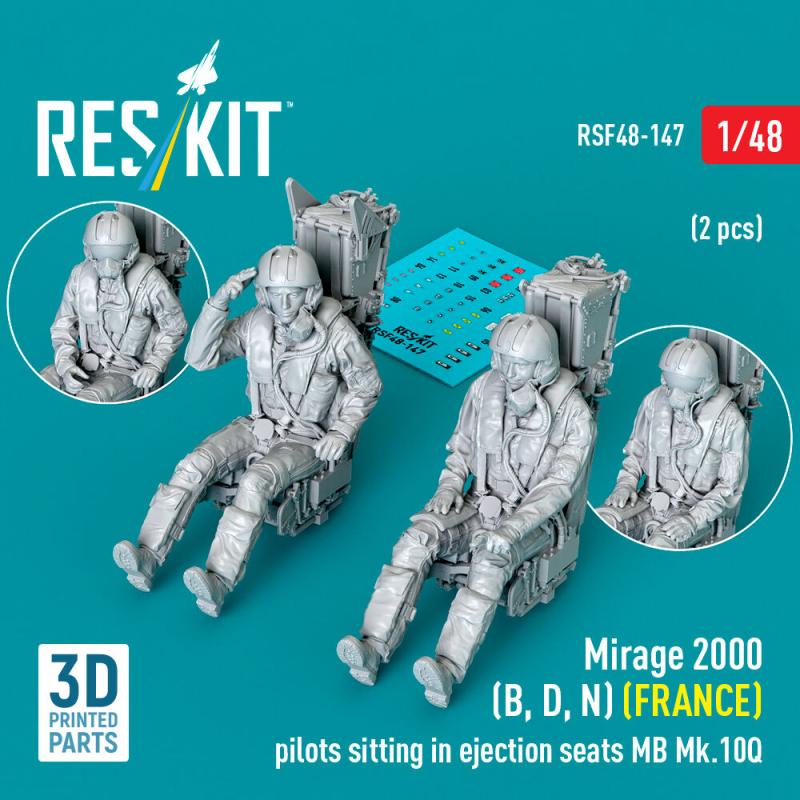 Mirage 2000 (B, D, N) (FRANCE) pilots sitting in ejection seats MB Mk.10Q (2 pcs) (3D Printed)