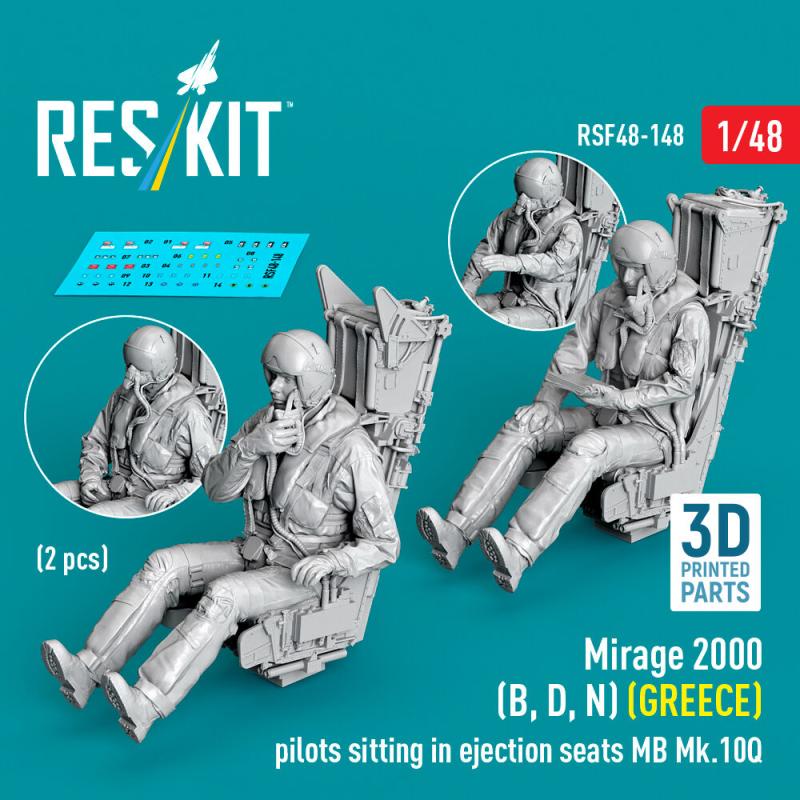 Mirage 2000 (B, D, N) (GREECE) pilots sitting in ejection seats MB Mk.10Q (2 pcs) (3D Printed)
