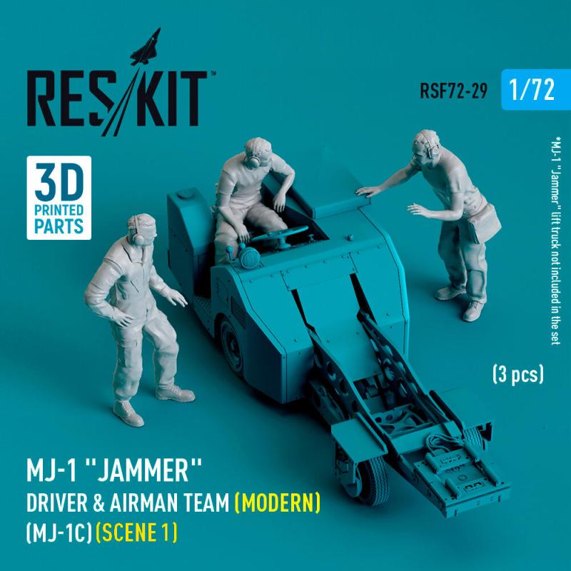 MJ-1 Jammer Driver & airman team (Modern) (MJ-1C) (scene 1) (3 pcs) (3D Printed)
