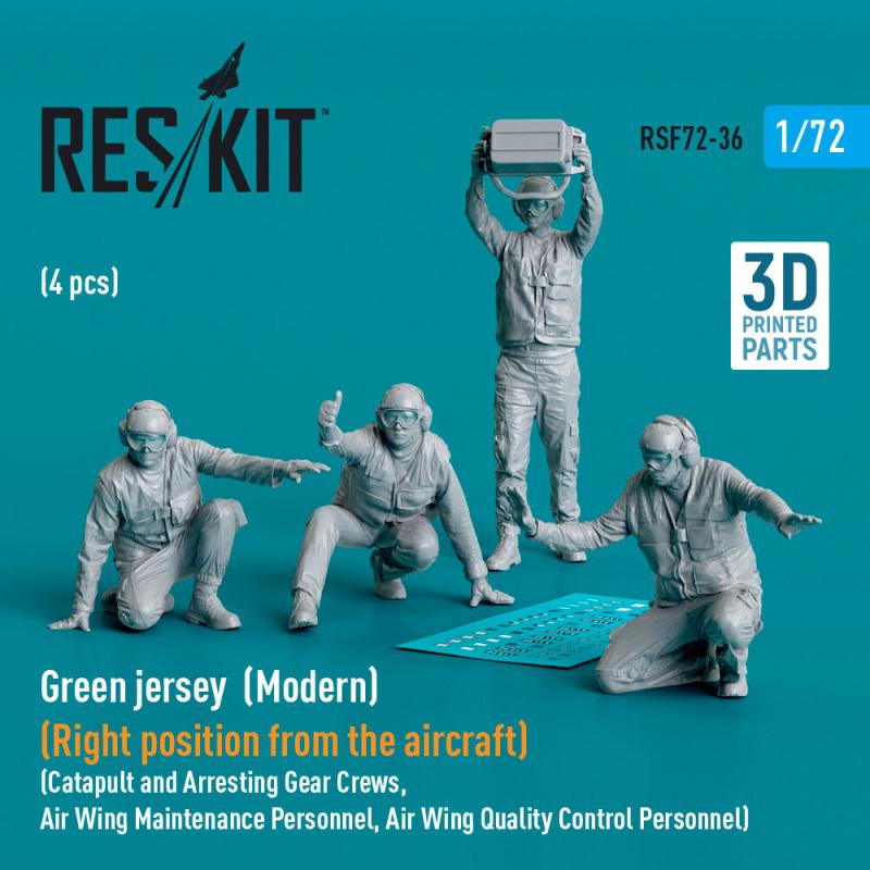 Green jersey (Modern) (Right position from the aircraft) Catapult and Arresting Gear Crews, Air Wing Maintenance Personnel, Air Wing Quality Control Personnel (4 pcs) (3D Printed)