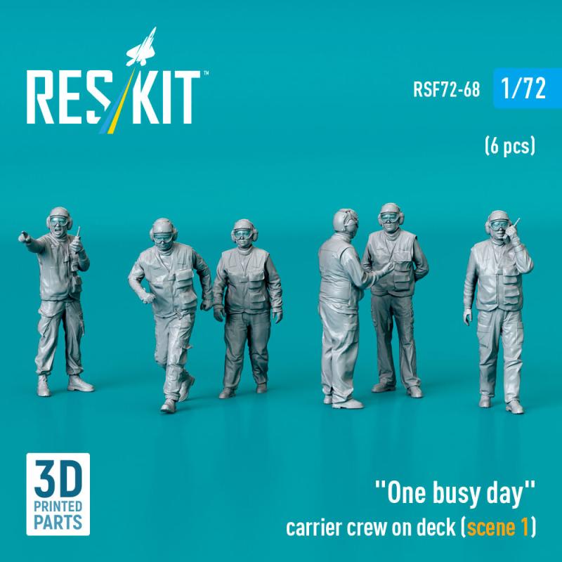 One busy day carrier crew on deck (scene 1) (6 pcs) (3D Printed)