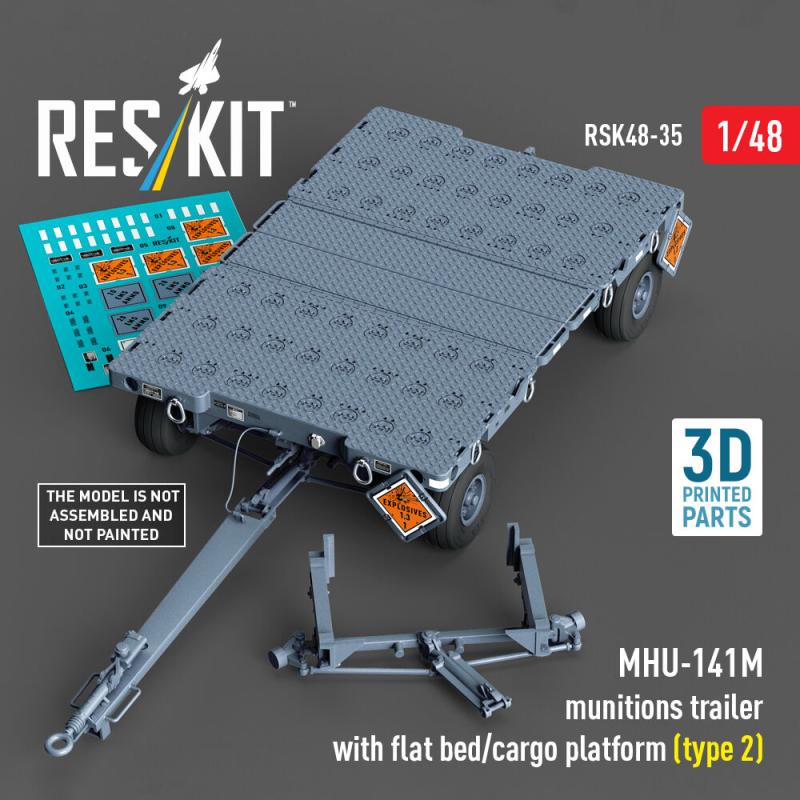 MHU-141M munitions trailer with flat bed/cargo platform (type 2) (3D Printed model kit)