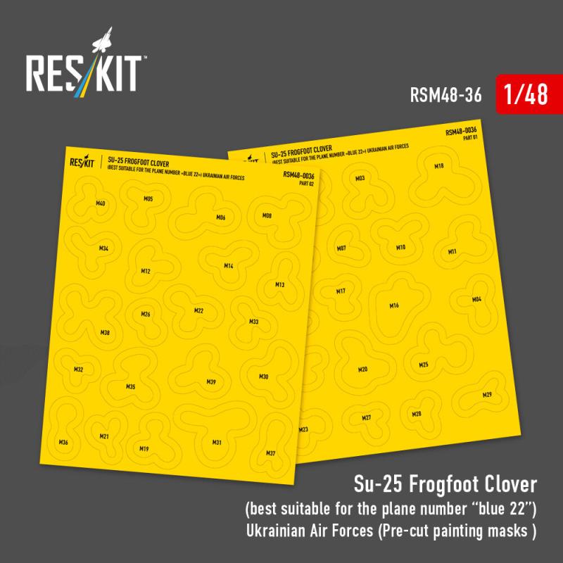 Su-25 Frogfoot Clover Ukrainian Air Forces (- Pre-cut painting masks )