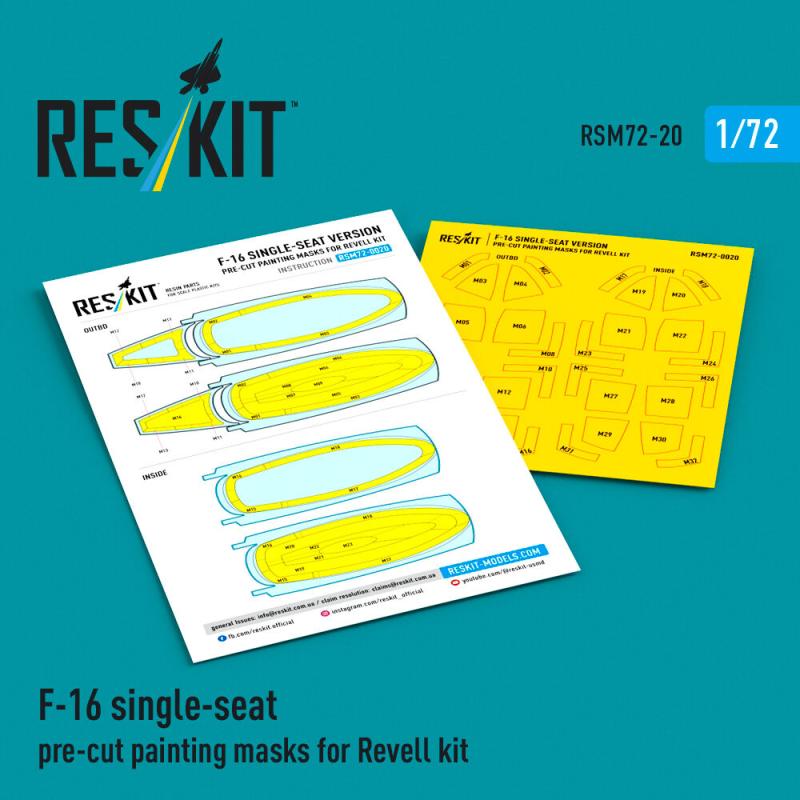 F-16 single-seat - Pre-cut painting masks [Revell]